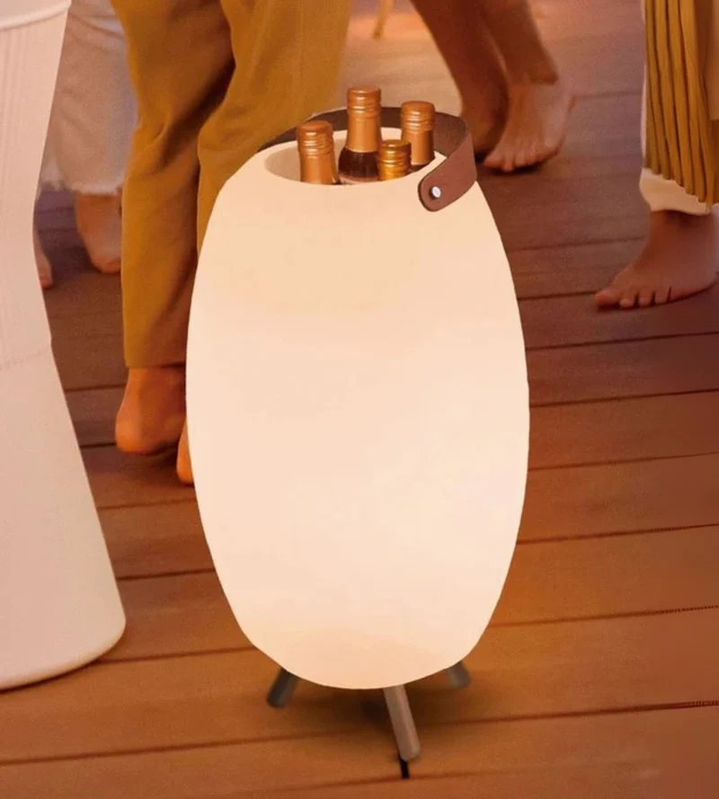 Seau à bouteille lumineux APOLO - Hauts-parleurs intégrés - Éclairage blanc et multicouleur réglable
