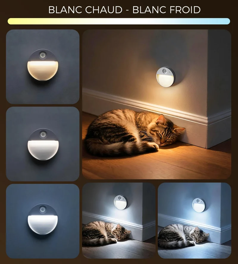 Pack x 2 Veilleuses Intérieures NEO LED à Détection de Mouvement