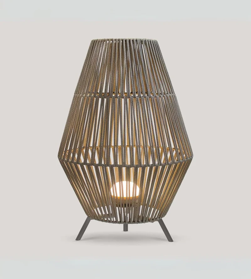 Lampe décorative tressée CONTA - Intérieur et Extérieur - Batterie rechargeable