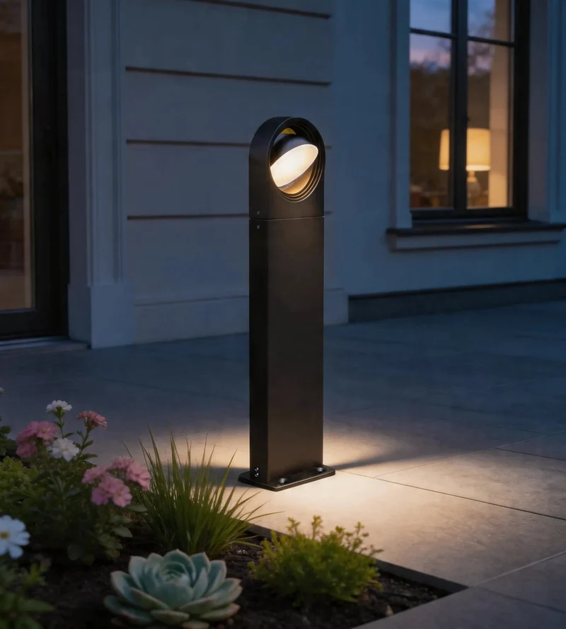 Borne extérieure LED EXPLORER noire Tête orientable