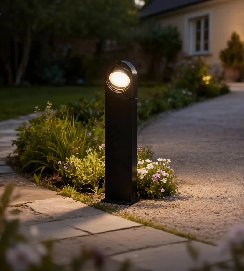 Borne extérieure LED EXPLORER noire Tête orientable