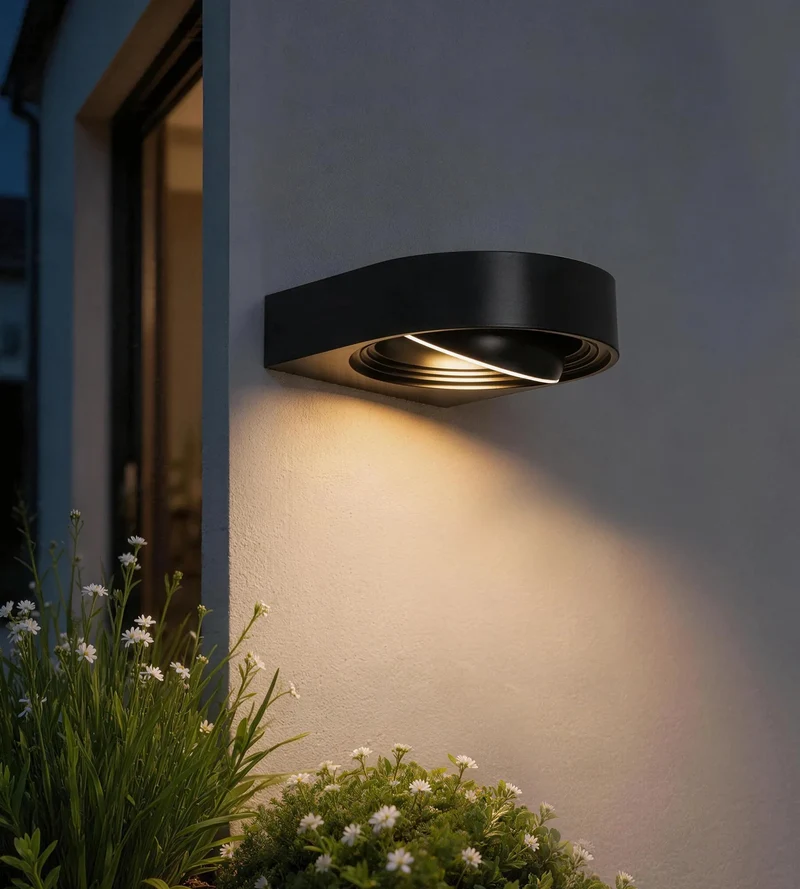 Applique murale extérieure LED EXPLORER noire Tête orientable