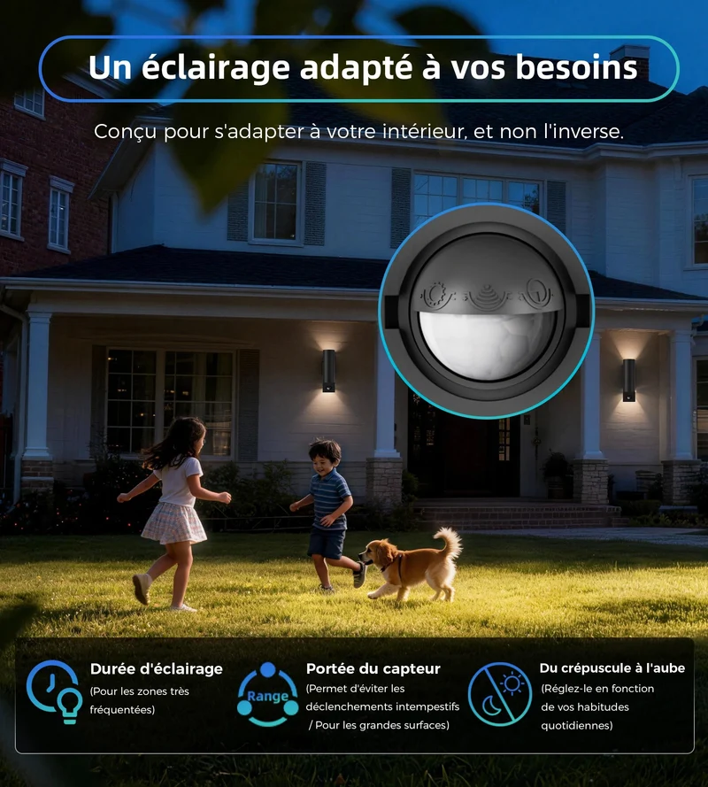 Applique murale extérieure NYXO noire - Ampoule GU10 non incluse