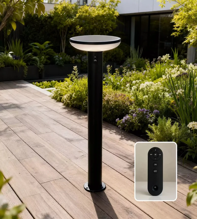 Borne solaire extérieure LED HALO+ télécommandable avec détecteur