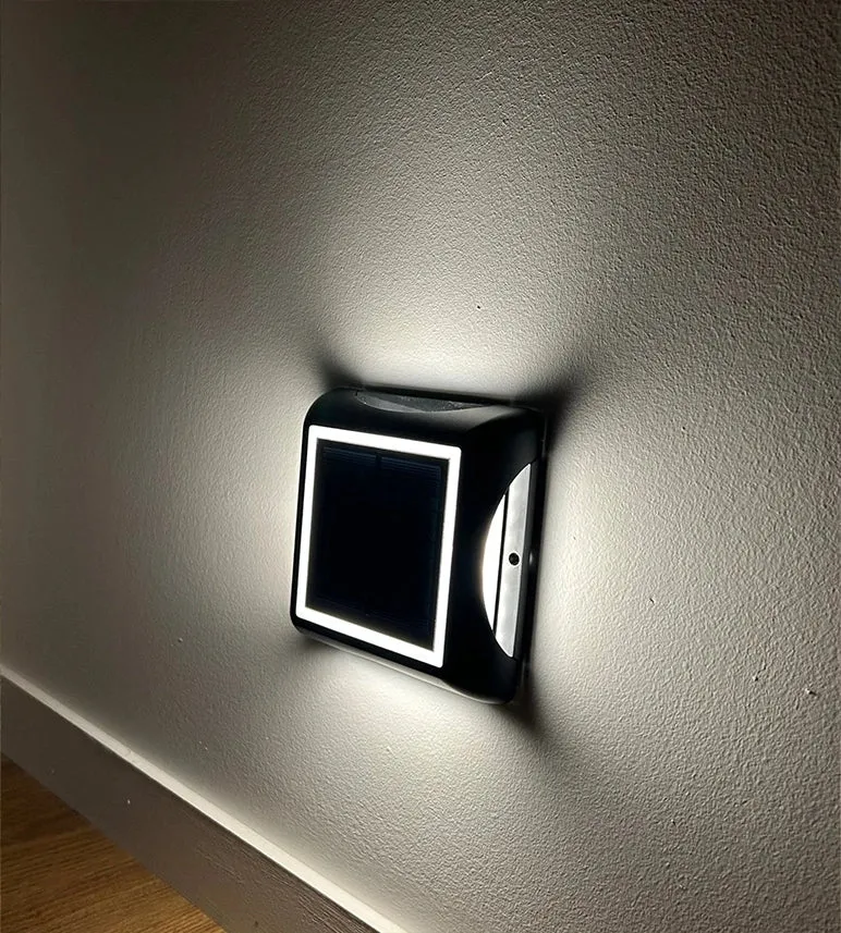Pavé solaire LED carré blanc neutre - 3 modes de 50 à 200 lumens - Sol ou mural