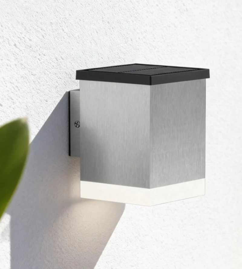 Applique murale solaire extérieure LED QUADRO inox