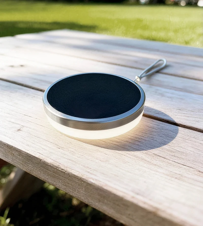 Lampe de table solaire LED NOMADE noire - 5 modes d'éclairages de 40 à 270 lumens - Prise USB - Batterie 1600mAh
