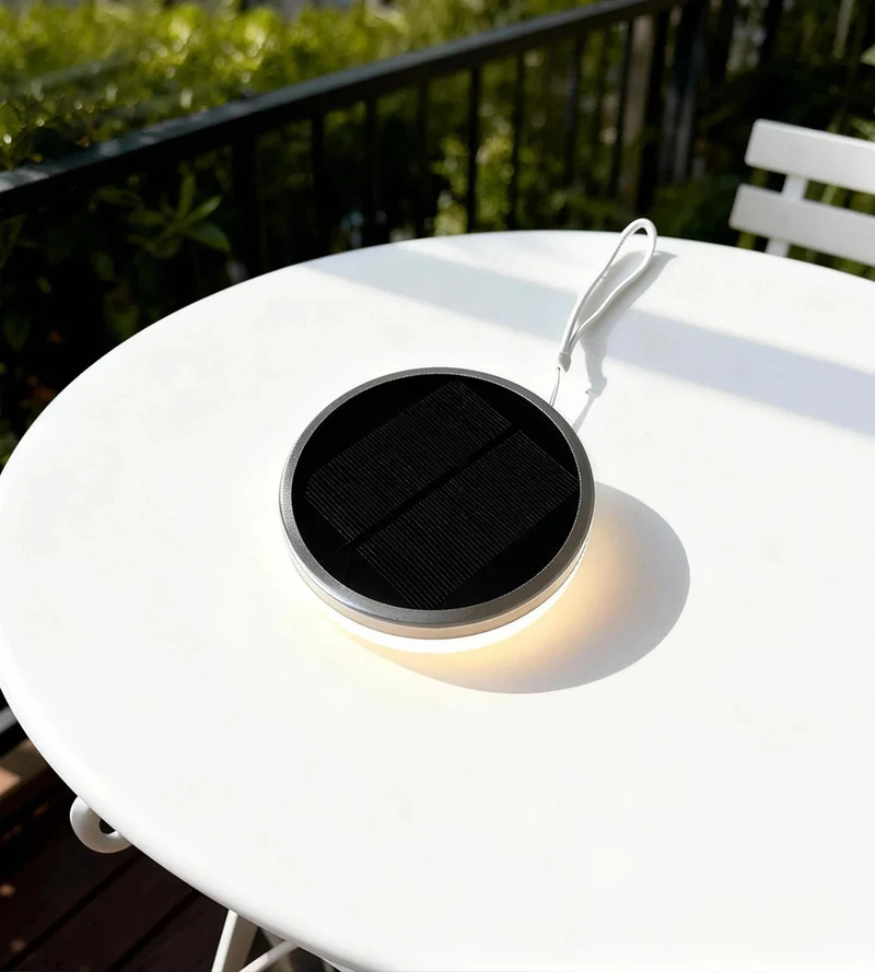 Lampe de table solaire LED NOMADE noire - 5 modes d'éclairages de 40 à 270 lumens - Prise USB - Batterie 1600mAh