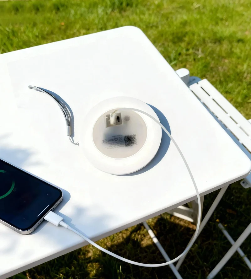 Lampe de table solaire LED NOMADE noire - 5 modes d'éclairages de 40 à 270 lumens - Prise USB - Batterie 1600mAh