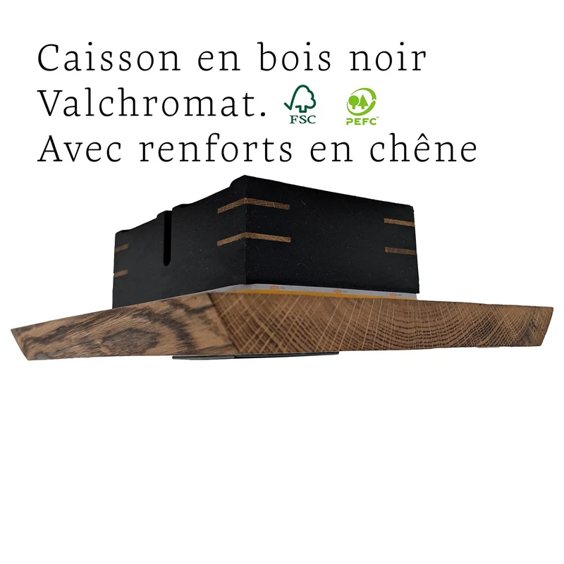 Petit plafonnier chêne naturel 1 spot