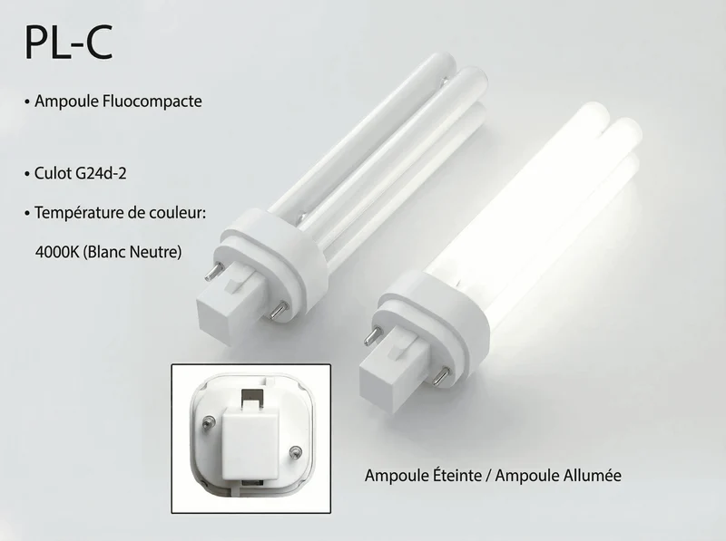 Ampoule fluocompacte G24D-1 13W 4000K – Blanc neutre