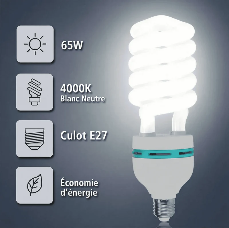 CFL 65W E27 4000K – Lampe Fluocompacte Puissante