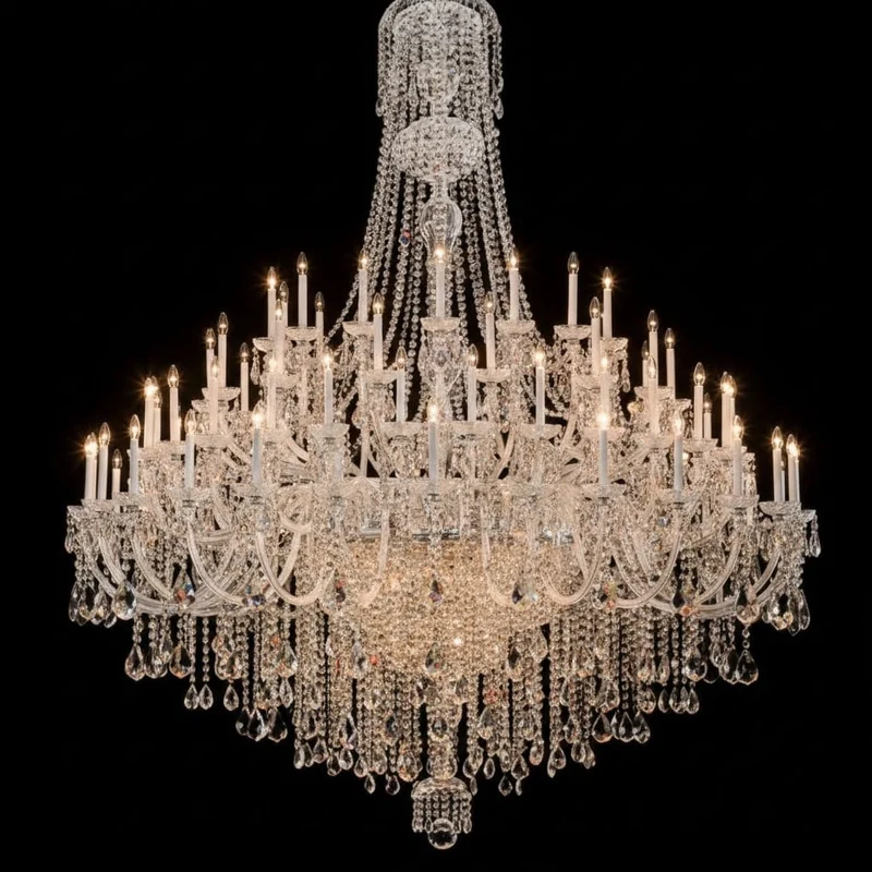 Grand lustre baroque pour hauts plafonds
