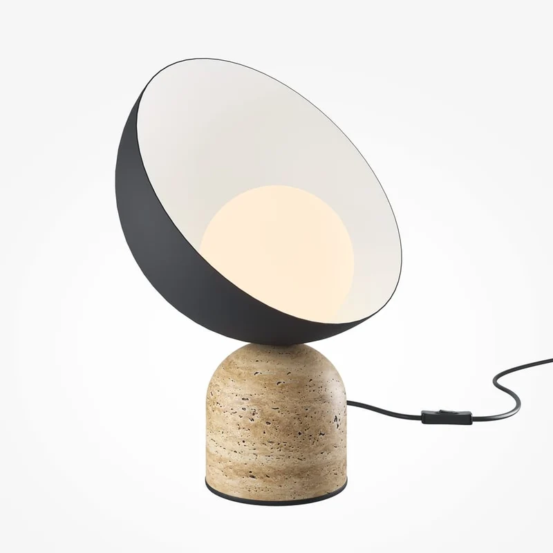 Lampe de table en pierre travertin