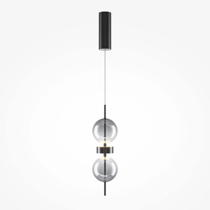Suspension moderne noire en verre