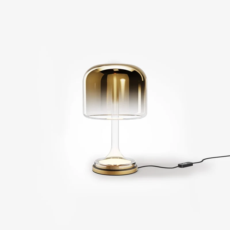 Lampe de chevet en verre dorée