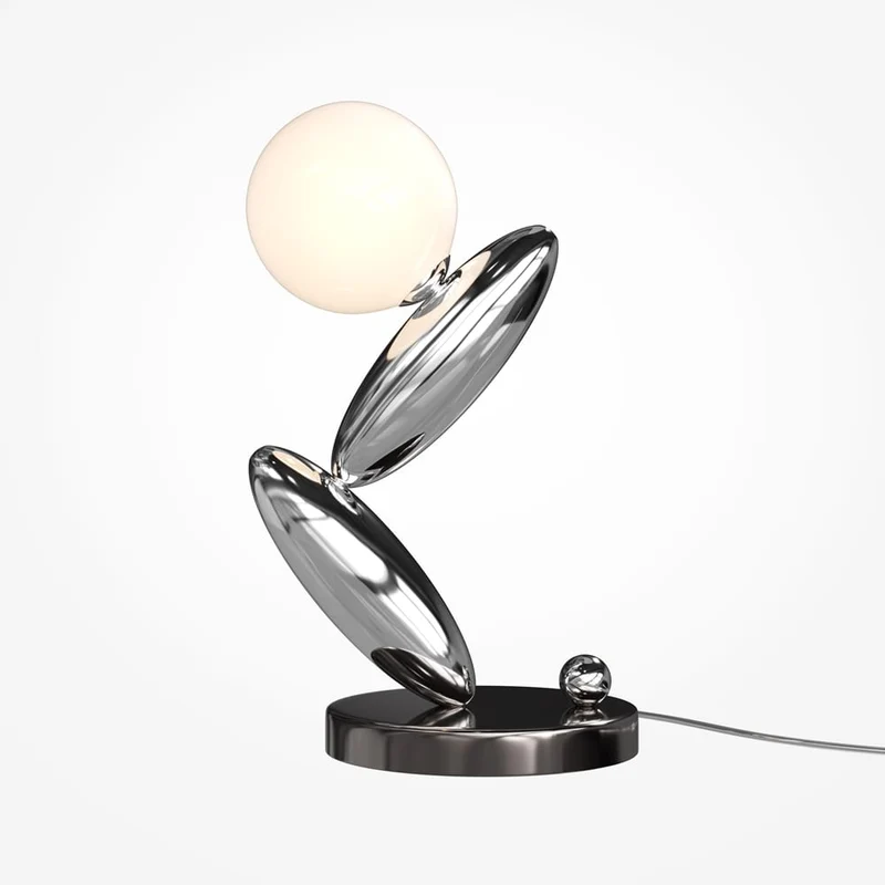 Lampe métal platine Ø12cm moderne