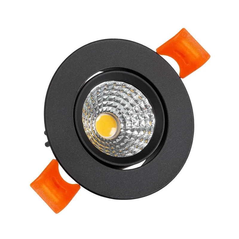 Spot Downlight encastrable LED 5W Rond COB Noir 4000K