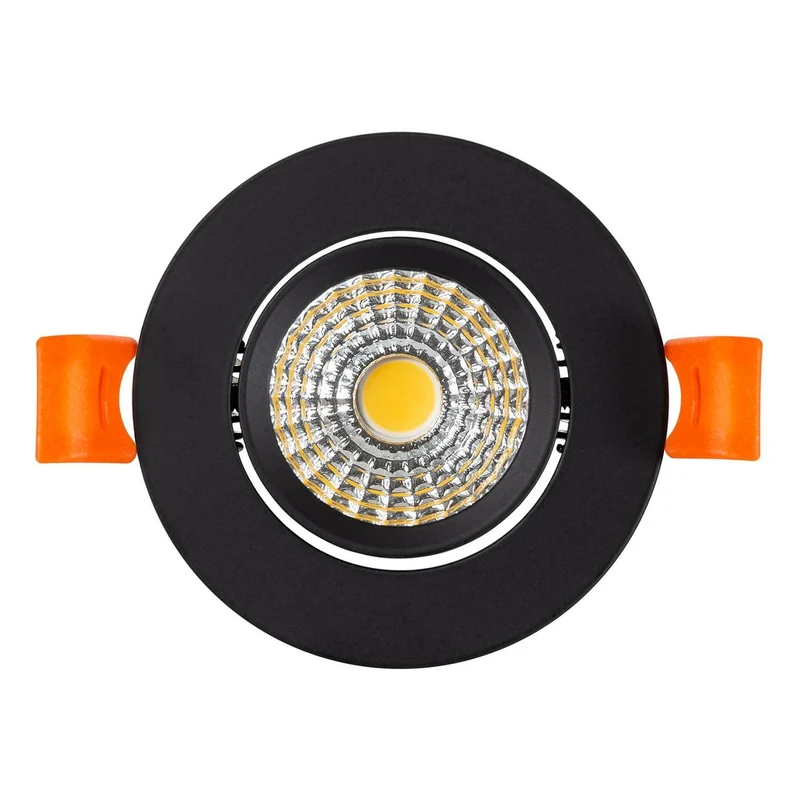 Spot Downlight encastrable LED 5W Rond COB Noir 4000K
