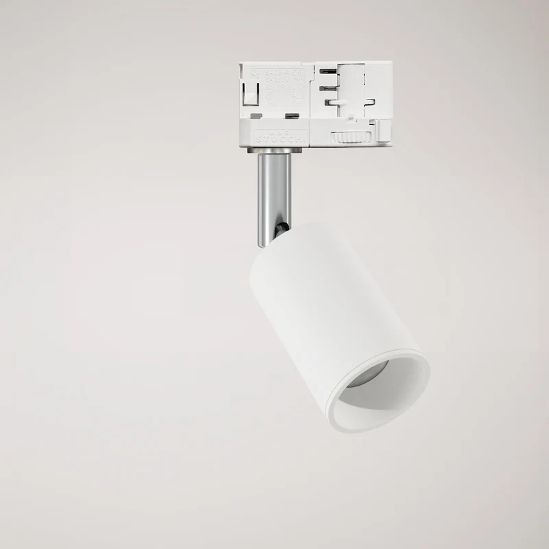 Spot orientable Bispot pour système sur rail - Blanc mat