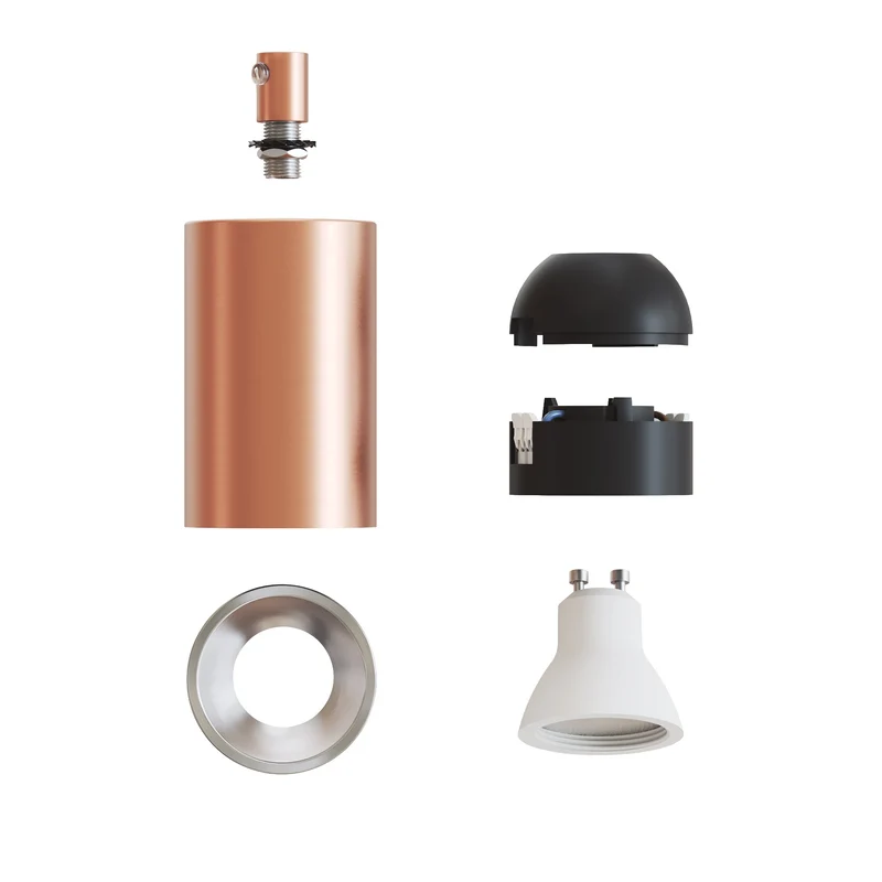 Spot GU10 Spotlight LED Bispot - Cuivre satiné / Titane satiné