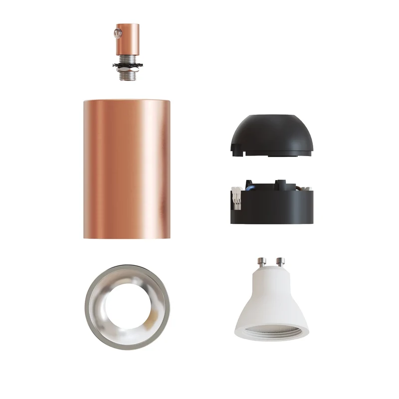 Spot GU10 Spotlight LED Bispot - Cuivre satiné / Chrome