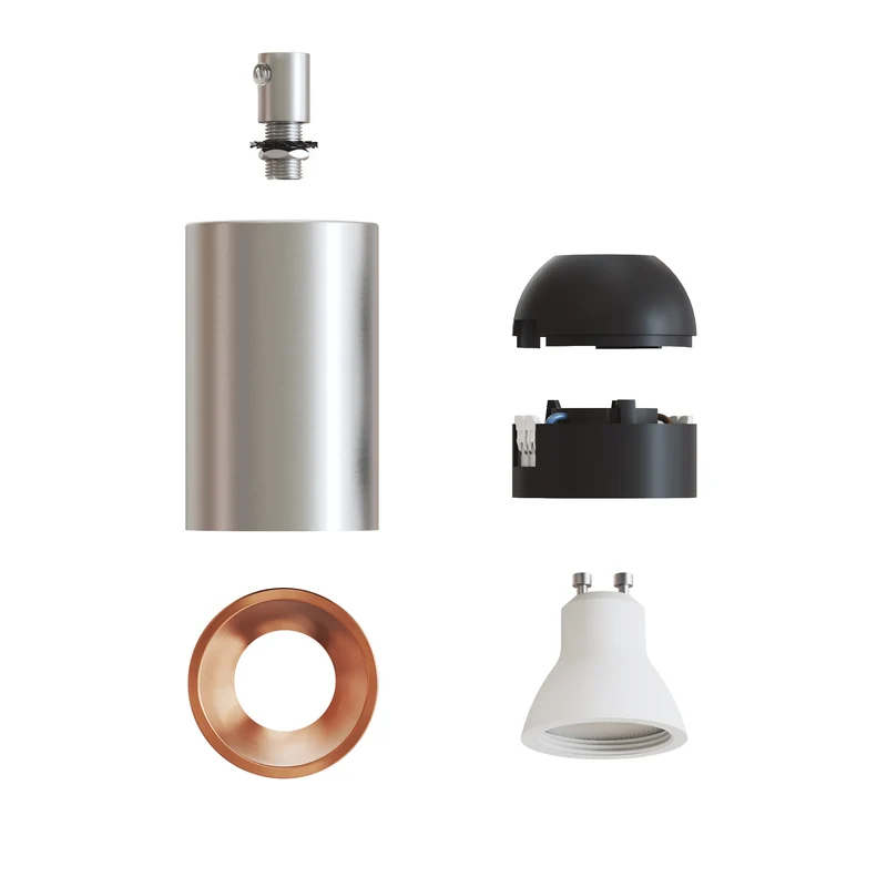 Spot GU10 Spotlight LED Bispot - Titane satiné / Cuivre satiné