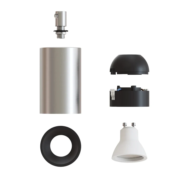 Spot GU10 Spotlight LED Bispot - Titane satiné / Noir