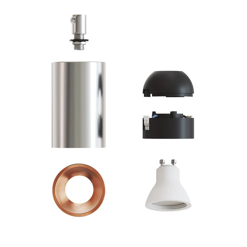 Faretto GU10 Spotlight LED Bispot - Cromo / Rame satinato
