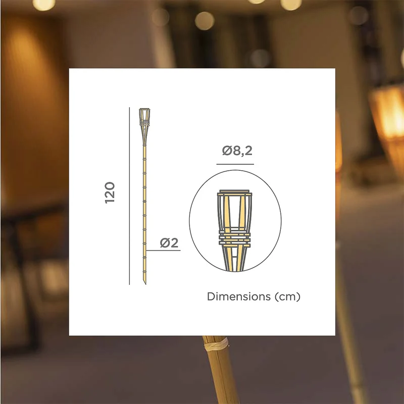 HIAMA pique de jardin solaire avec lumière à effet flamme(4 pièces)