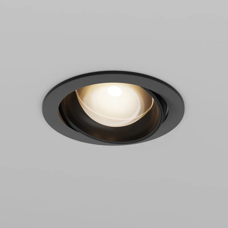 Spot aluminium noir Ø12cm moderne