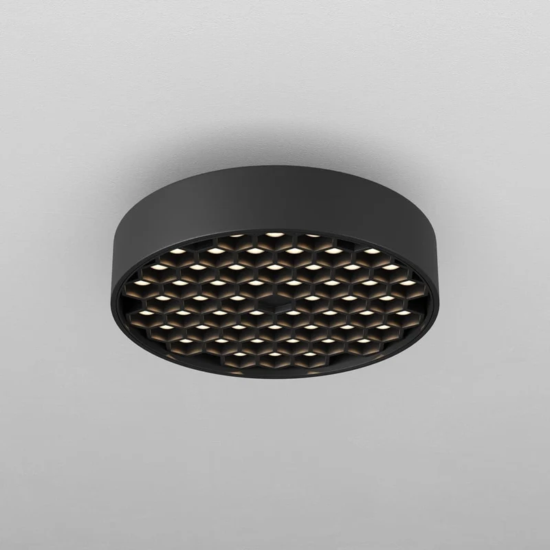 Spot aluminium noir Ø16cm moderne