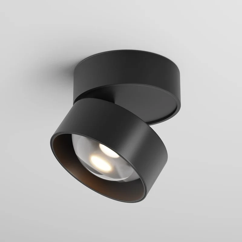 Lustre aluminium noir Ø9cm moderne