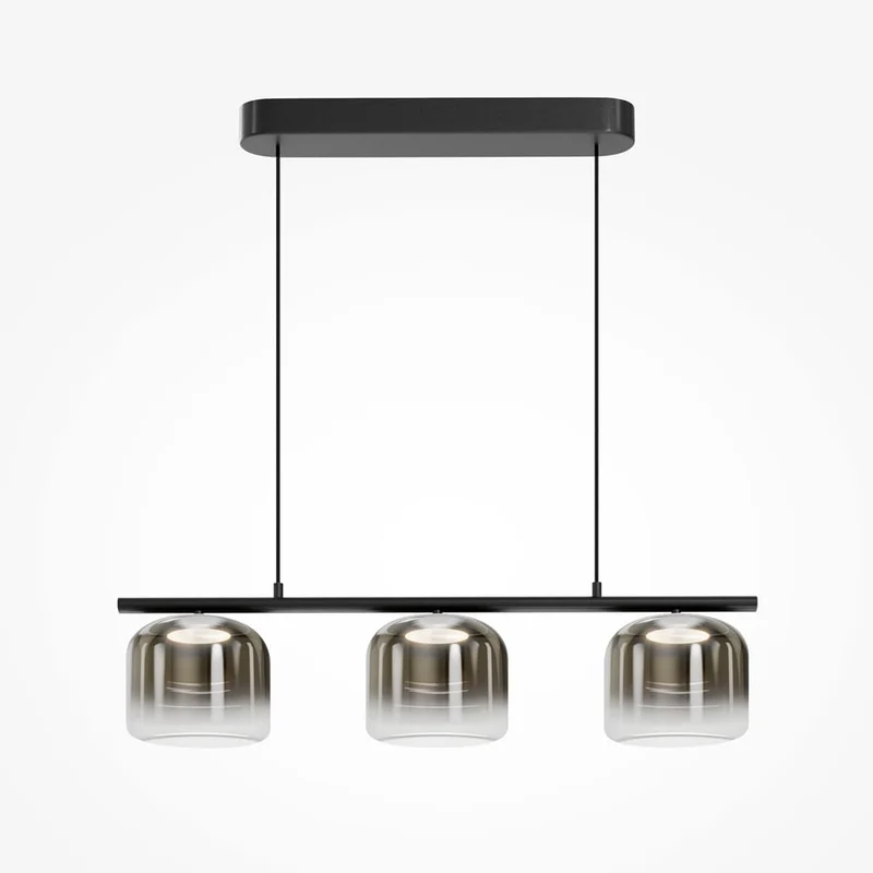 Lustre suspension métal noir L80cm moderne