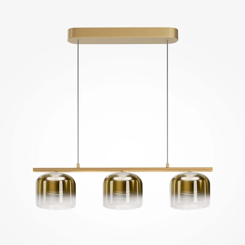 Lustre suspension métal doré L80cm moderne