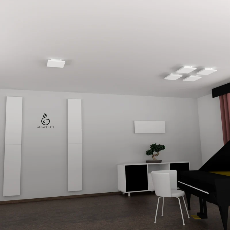 Plafonnier lumière indirecte 22 cm fixation sans trous sur boîte dcl