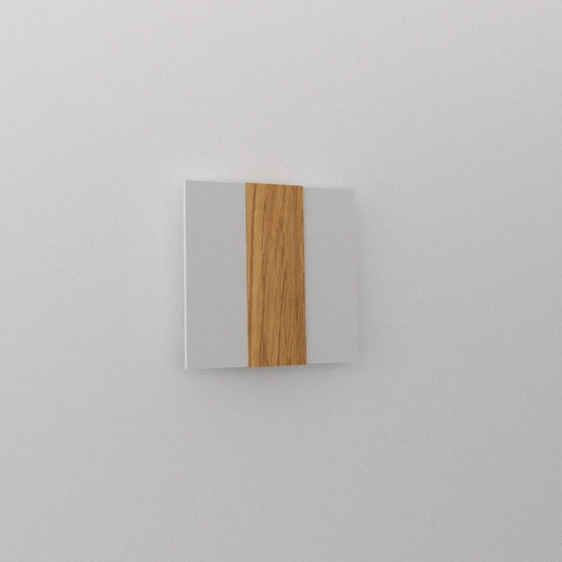 Applique carré blanc et bois lumière indirecte