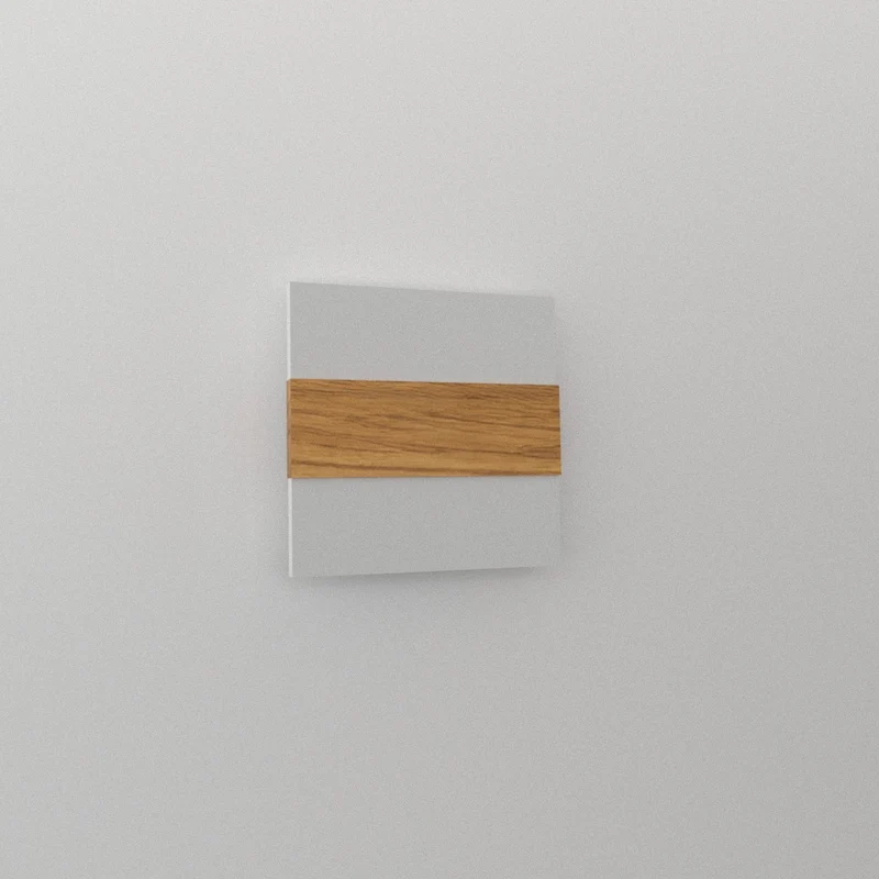 Applique carré blanc et bois lumière indirecte