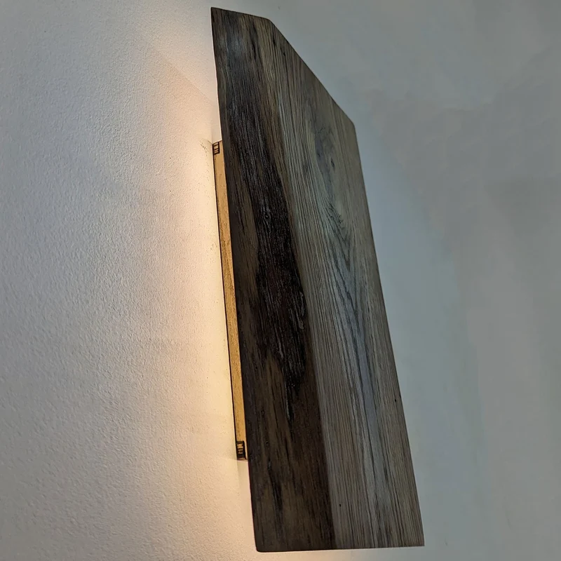 Applique murale bois massif lumière indirecte 30 cm