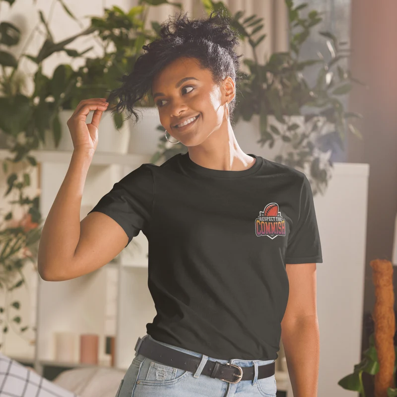 T-shirt unisexe à manches courtes « Respect The Commish » – Fantasy Football Draft pour le patron ultime de la ligue