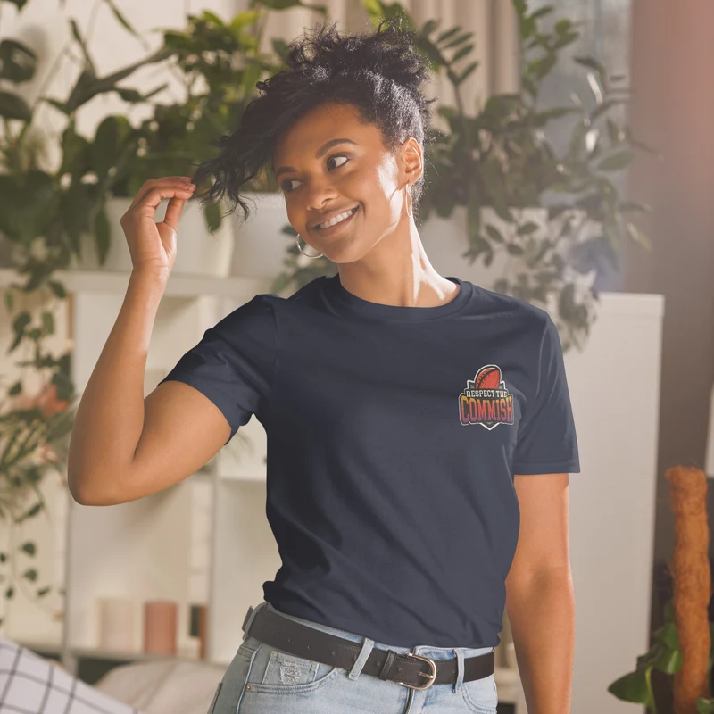 T-shirt unisexe à manches courtes « Respect The Commish » – Fantasy Football Draft pour le patron ultime de la ligue