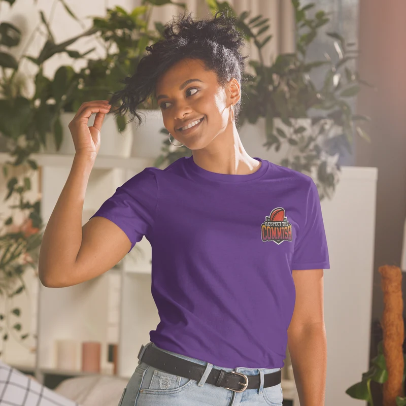 T-shirt unisexe à manches courtes « Respect The Commish » – Fantasy Football Draft pour le patron ultime de la ligue