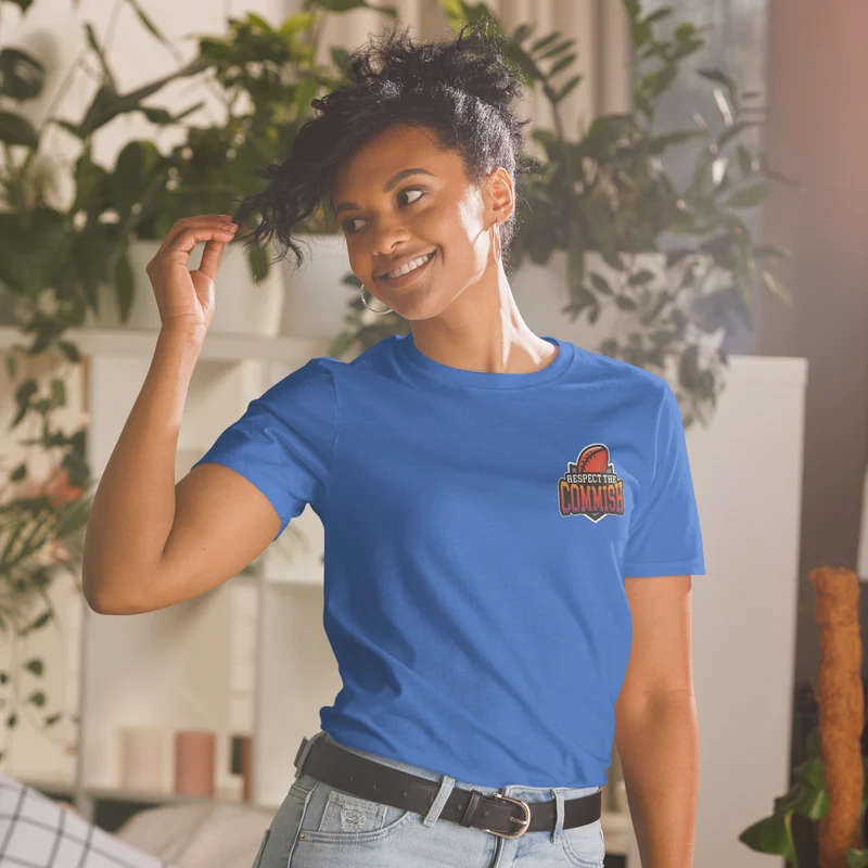 T-shirt unisexe à manches courtes « Respect The Commish » – Fantasy Football Draft pour le patron ultime de la ligue