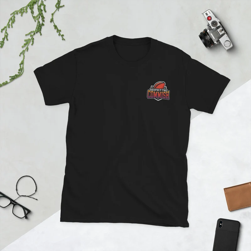 T-shirt unisexe à manches courtes « Respect The Commish » – Fantasy Football Draft pour le patron ultime de la ligue
