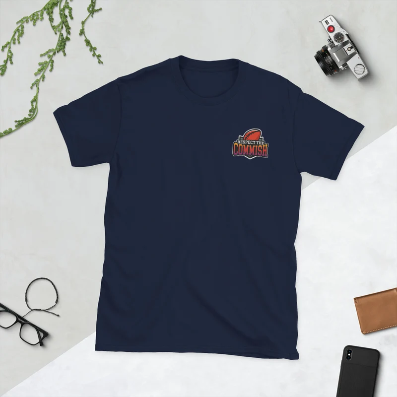 T-shirt unisexe à manches courtes « Respect The Commish » – Fantasy Football Draft pour le patron ultime de la ligue