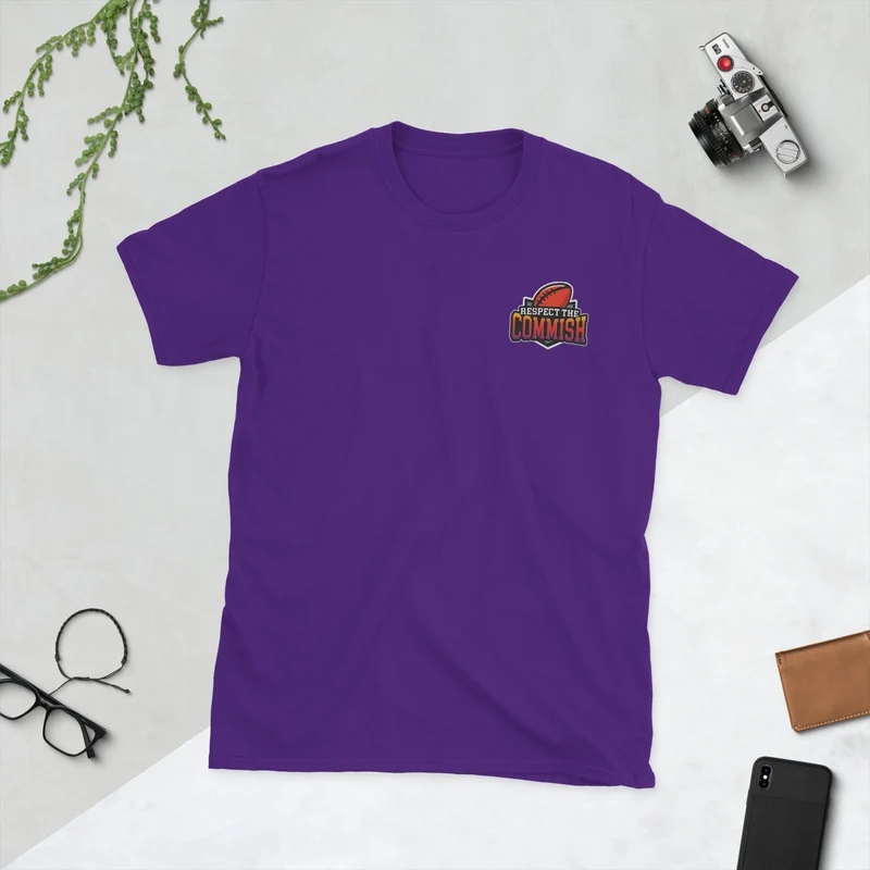 T-shirt unisexe à manches courtes « Respect The Commish » – Fantasy Football Draft pour le patron ultime de la ligue