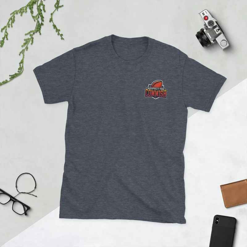 T-shirt unisexe à manches courtes « Respect The Commish » – Fantasy Football Draft pour le patron ultime de la ligue