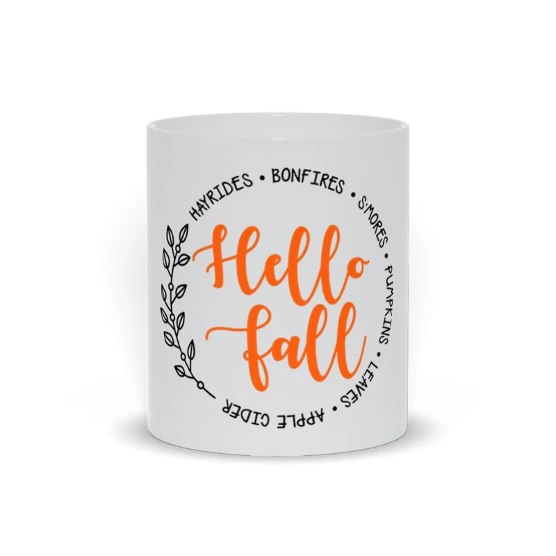 Tasse à café Hello Fall, tasse d'automne, tasse à café unique, tasse saisonnière, cadeau pour sœur, cadeau pour elle, tasse Hello Fall, meilleure, décoration d'automne