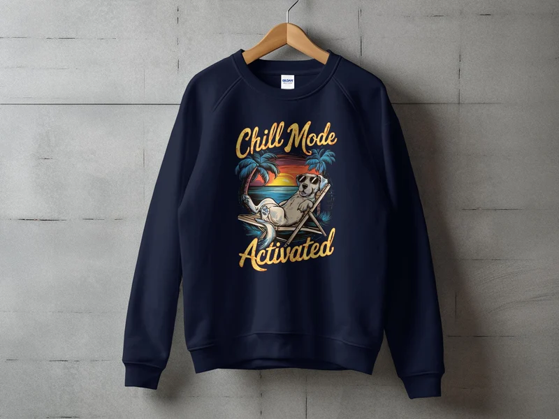 T-shirt chien activé en mode Chill sur la plage - Tee-shirt Relaxed Summer Vibes
