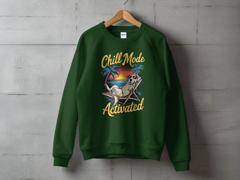 T-shirt chien activé en mode Chill sur la plage - Tee-shirt Relaxed Summer Vibes